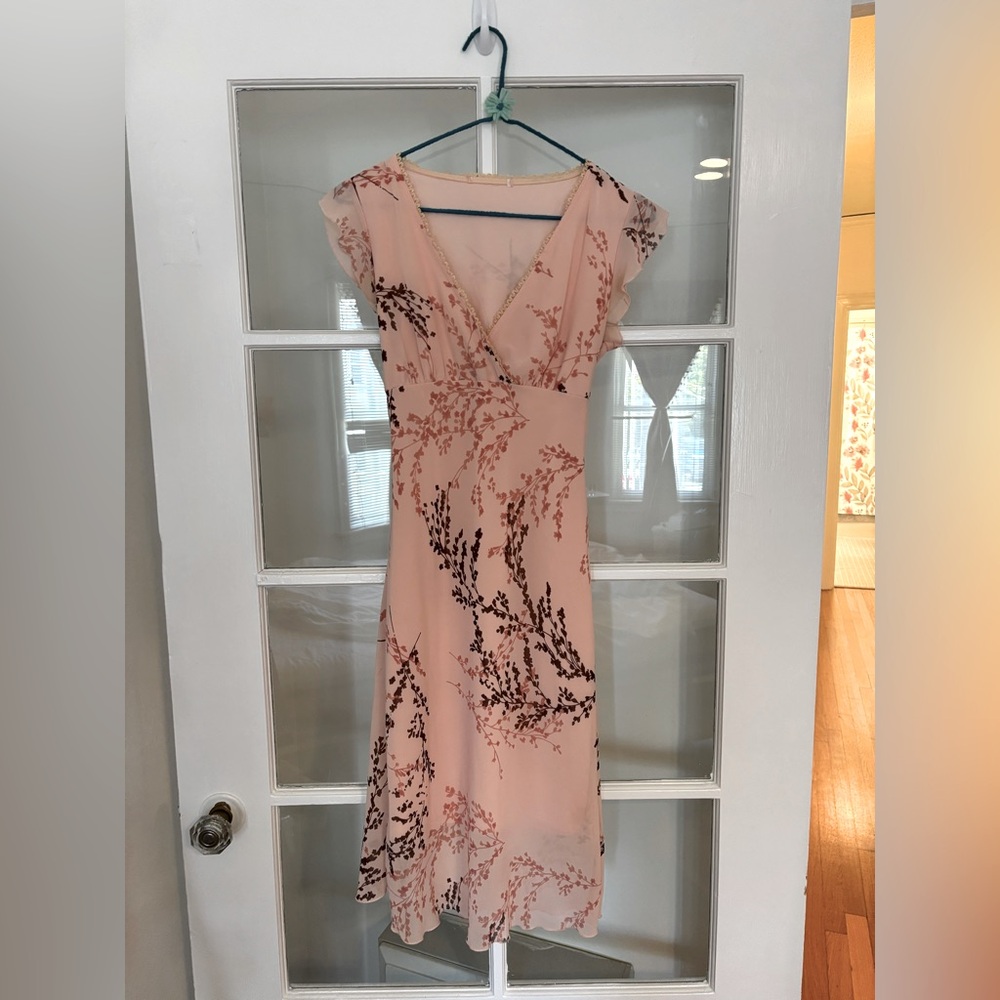Vintage Elegant Floral Pink Dress